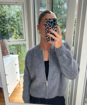 MOHAIR CARDIGAN - GRÅ