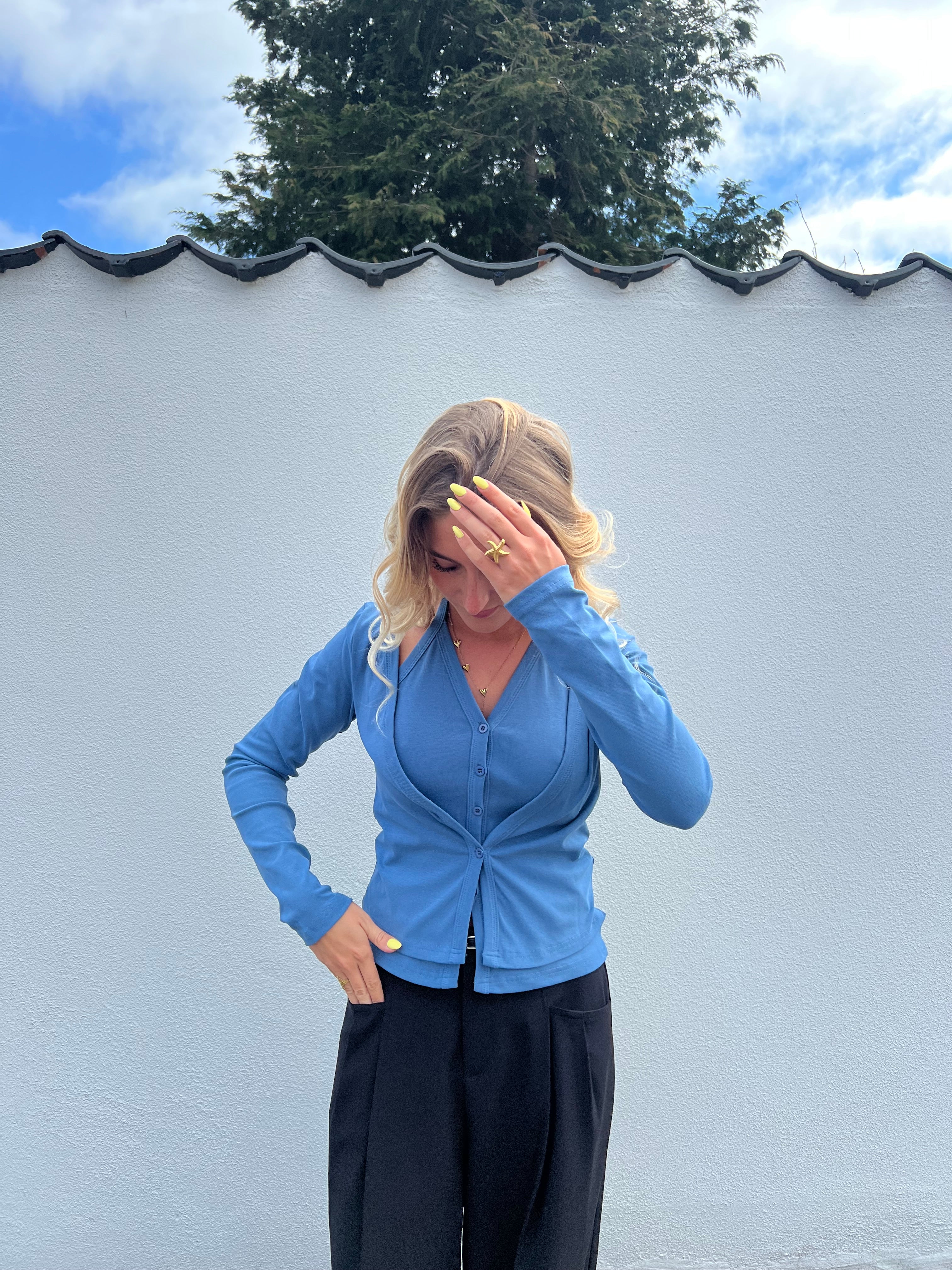 CELINA BLUSE - BLÅ