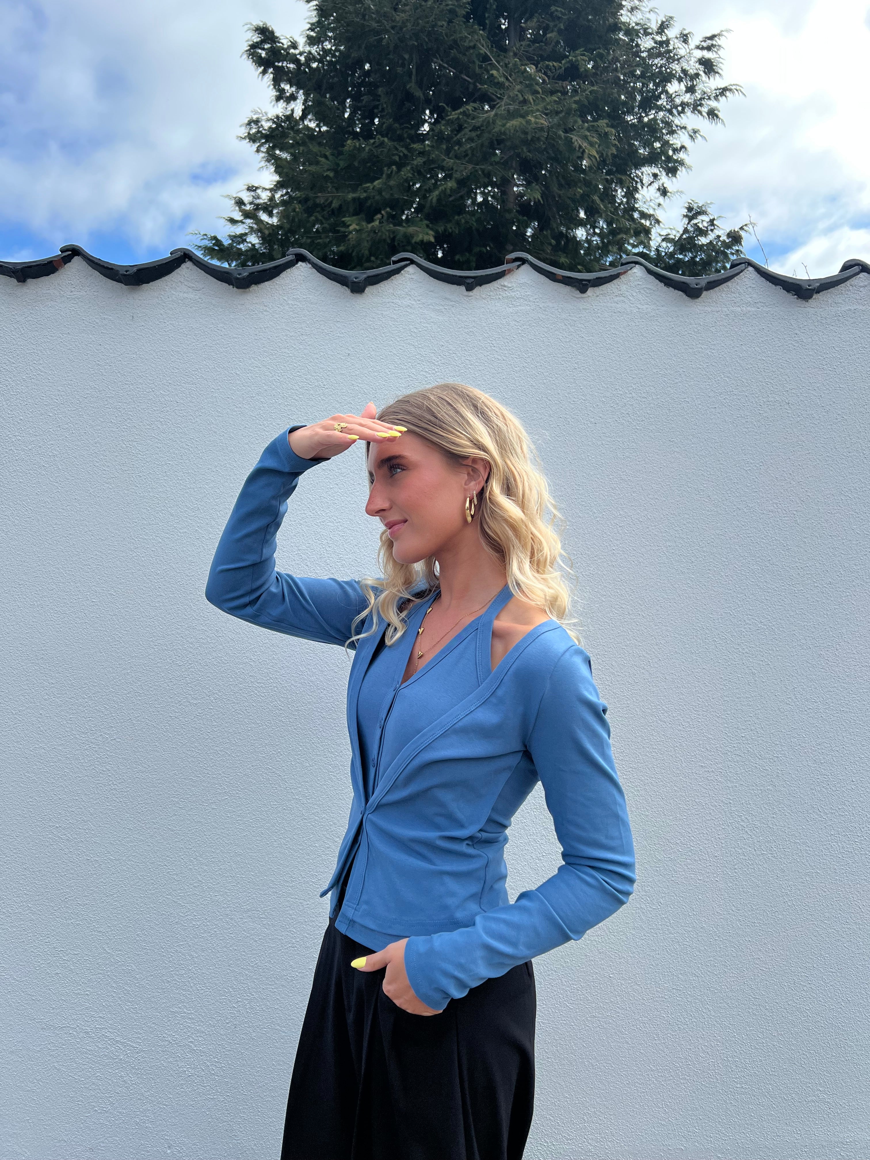 CELINA BLUSE - BLÅ