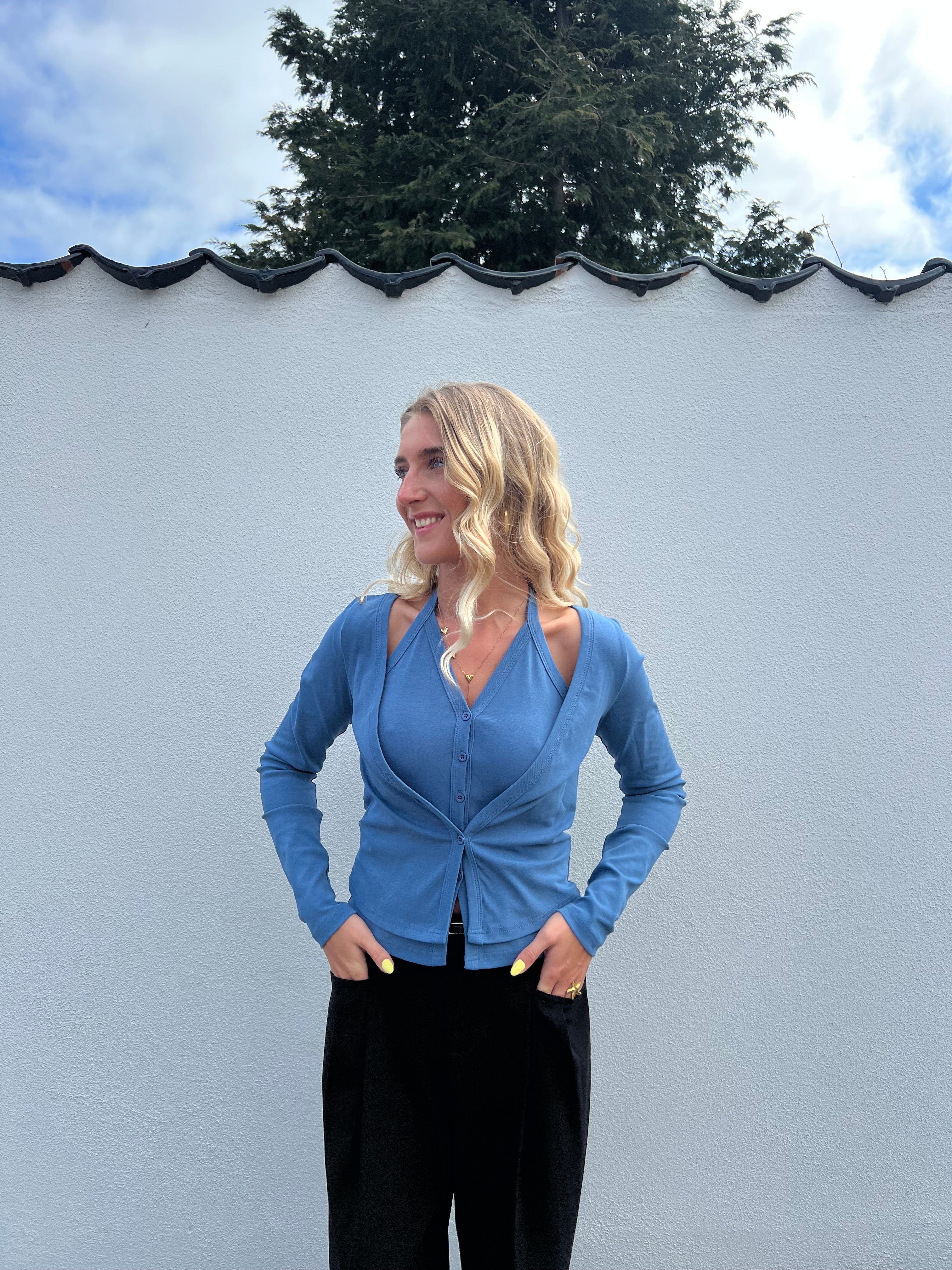 CELINA BLUSE - BLÅ