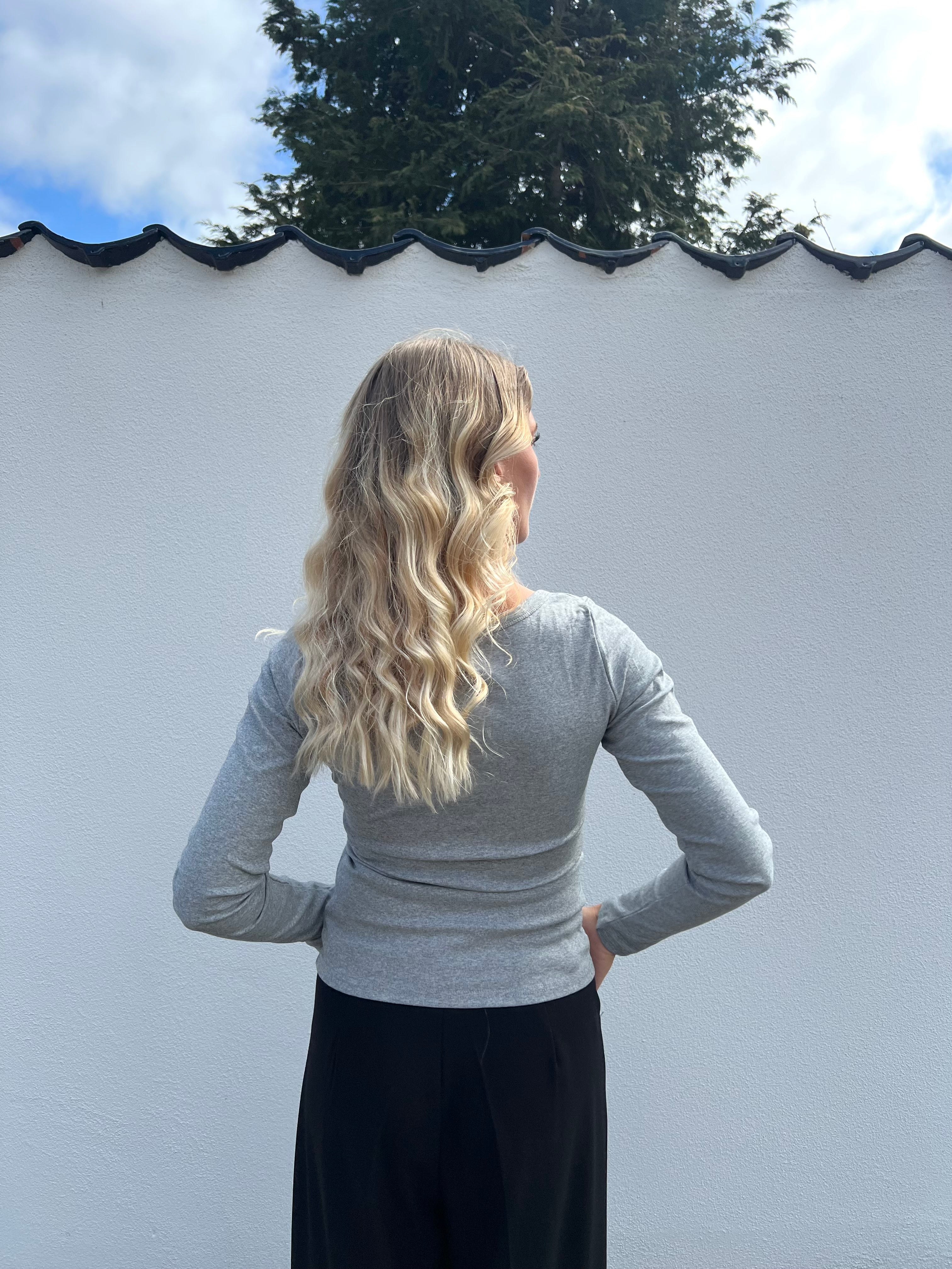 CELINA BLUSE - LYSEGRÅ